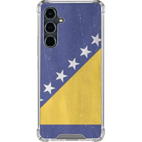 Bosnia and Herzegovina Flag Distressed Galaxy S23 FE Clear Case